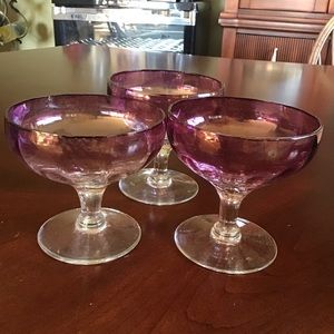 FINAL SALE Vintage Amethyst Ombré Sherbet Champagne Cocktail Glasses (Set of 3)